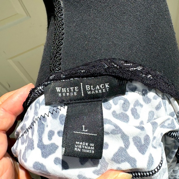White House Black Market, Black,White, & Gray, animal print Camisole, Size Large - Picture 3 of 3